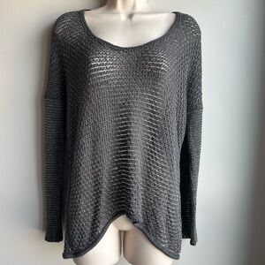 Helmut Lang sheer knit gray sweater